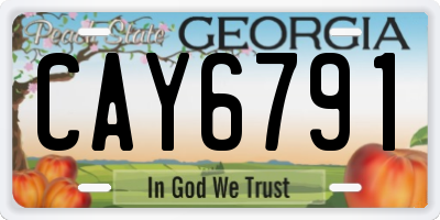 GA license plate CAY6791