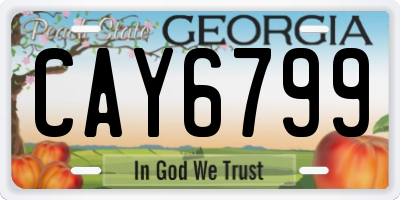 GA license plate CAY6799
