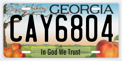 GA license plate CAY6804
