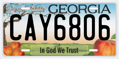 GA license plate CAY6806