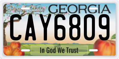 GA license plate CAY6809