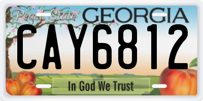 GA license plate CAY6812