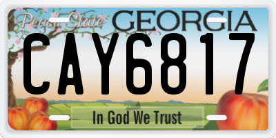 GA license plate CAY6817