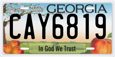 GA license plate CAY6819