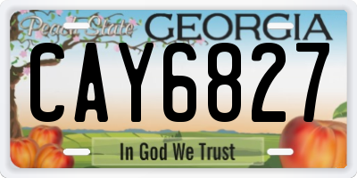 GA license plate CAY6827