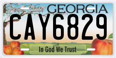 GA license plate CAY6829