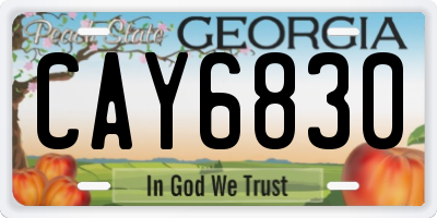 GA license plate CAY6830