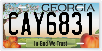 GA license plate CAY6831