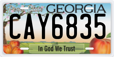 GA license plate CAY6835