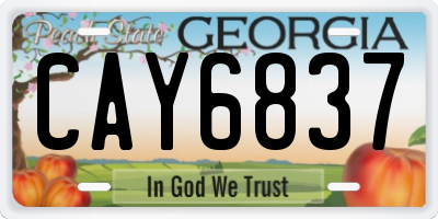 GA license plate CAY6837