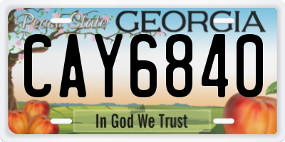 GA license plate CAY6840