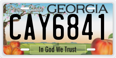 GA license plate CAY6841