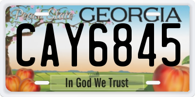 GA license plate CAY6845
