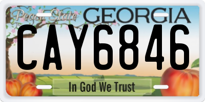GA license plate CAY6846