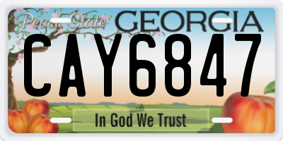 GA license plate CAY6847