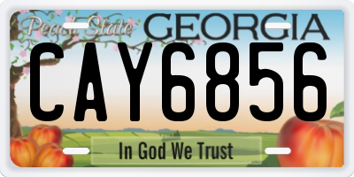 GA license plate CAY6856