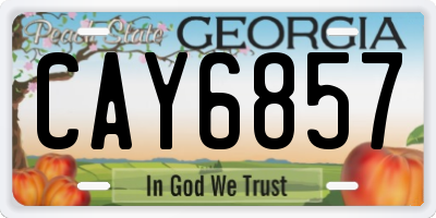 GA license plate CAY6857