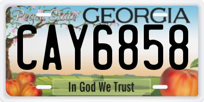 GA license plate CAY6858