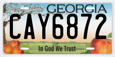 GA license plate CAY6872