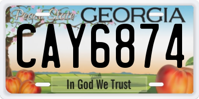 GA license plate CAY6874