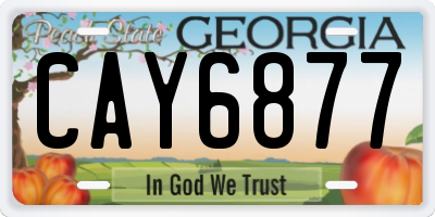 GA license plate CAY6877