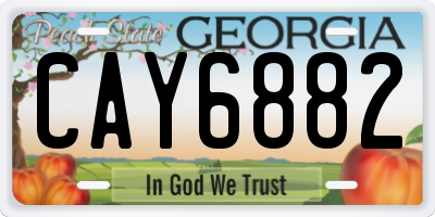 GA license plate CAY6882