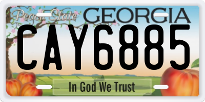 GA license plate CAY6885