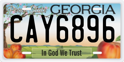 GA license plate CAY6896