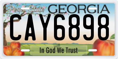 GA license plate CAY6898