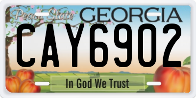 GA license plate CAY6902