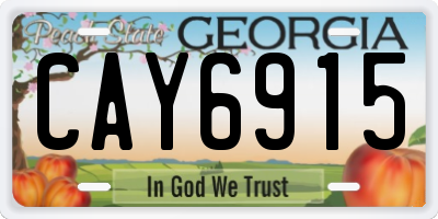 GA license plate CAY6915