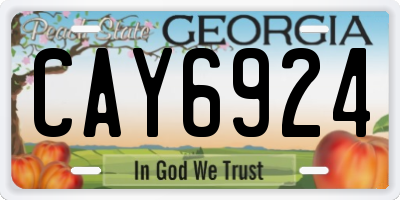 GA license plate CAY6924