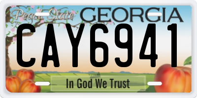 GA license plate CAY6941