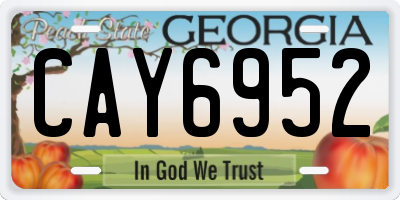 GA license plate CAY6952
