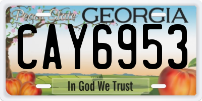 GA license plate CAY6953