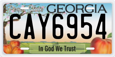 GA license plate CAY6954
