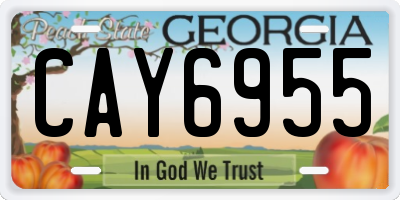 GA license plate CAY6955