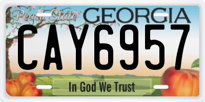 GA license plate CAY6957