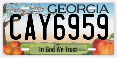 GA license plate CAY6959