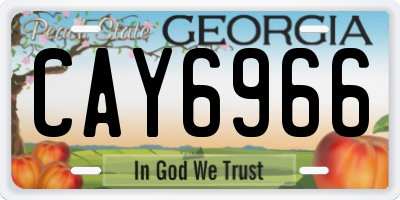 GA license plate CAY6966