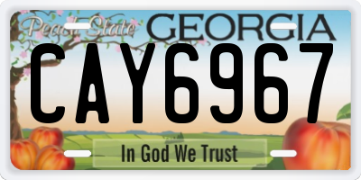 GA license plate CAY6967