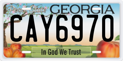 GA license plate CAY6970