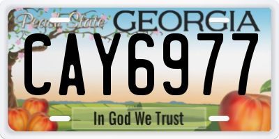 GA license plate CAY6977