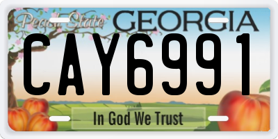 GA license plate CAY6991