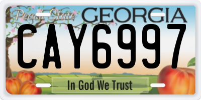 GA license plate CAY6997