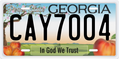 GA license plate CAY7004