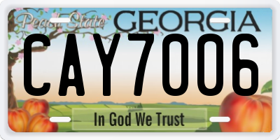 GA license plate CAY7006