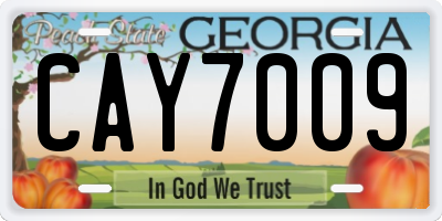 GA license plate CAY7009