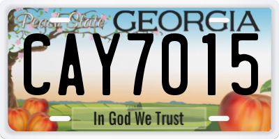 GA license plate CAY7015