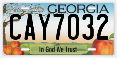 GA license plate CAY7032